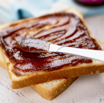 Bread with fruit jam